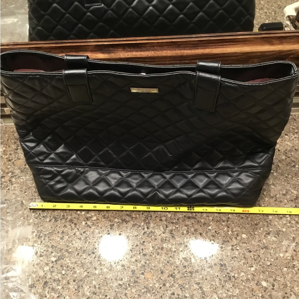Gigi Hill Black Quilted Tote Bag New - Picture 8 of 9